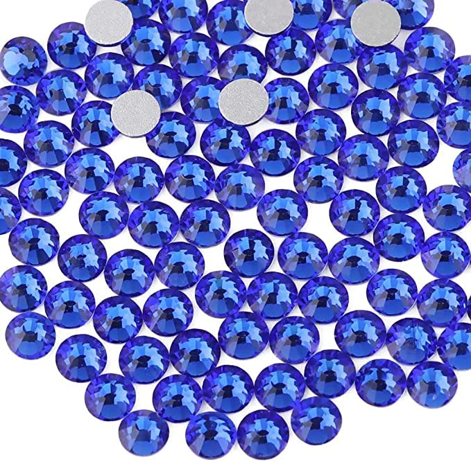 Image of Beadsland 2880pcs Flat Back Crystal Rhinestones Round Gems for Nail Art and Craft Glue Fix,Sapphire,SS20,4.6-4.8mm