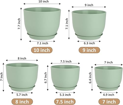Vista 20 de Macetas de 12/10/9 pulgadas, juego de 3, macetas con agujeros de drenaje de malla múltiple, macetas grandes para plantas y flores de jardín de Negro