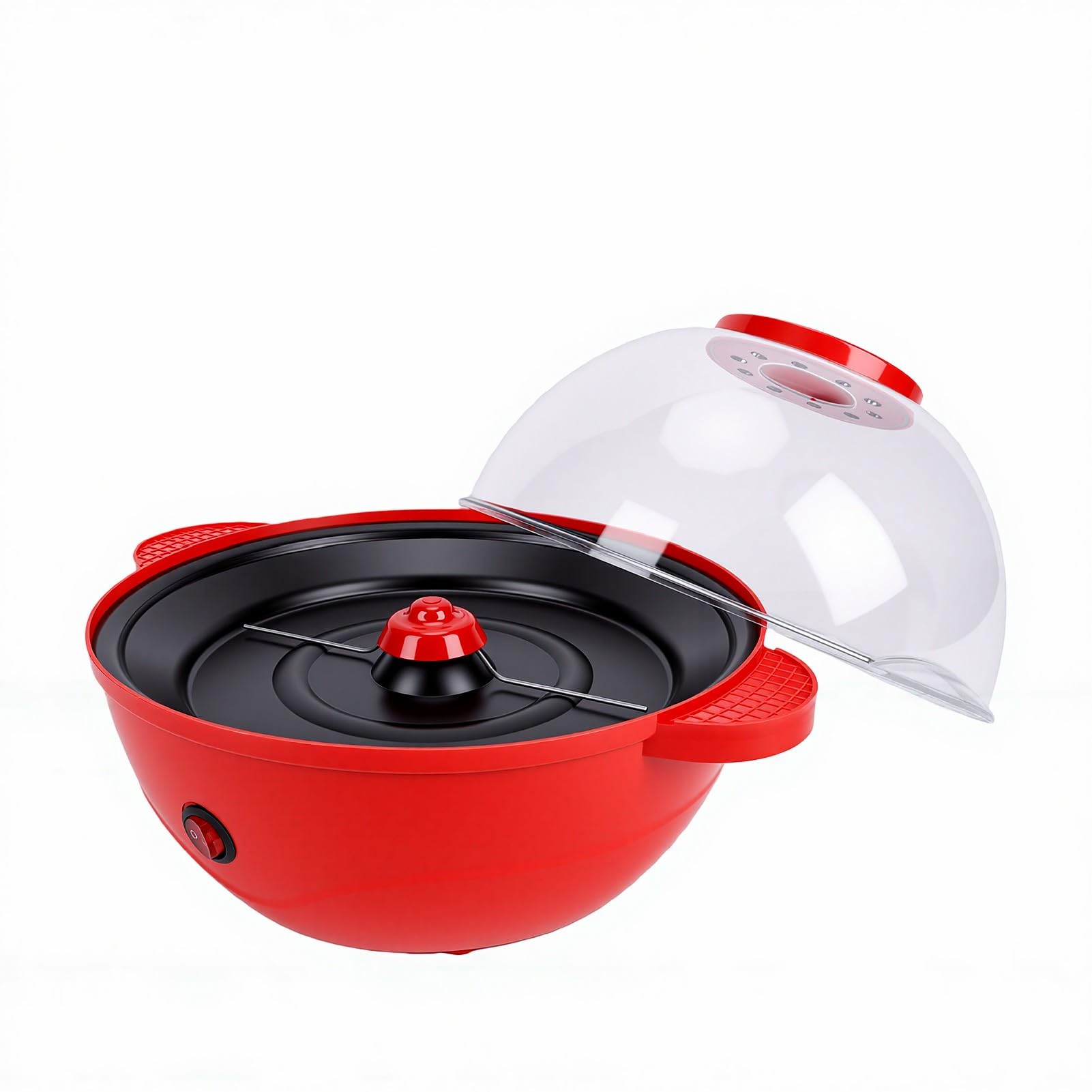 ZJchao Macchina per Popcorn Elettrica da 500W con Agitatore – Pronta in 4 Minuti – Capacità 2,5 L – Doppia Opzione per il Burro – Ideale per Serate Cinema a Casa (Spina europea 220V)