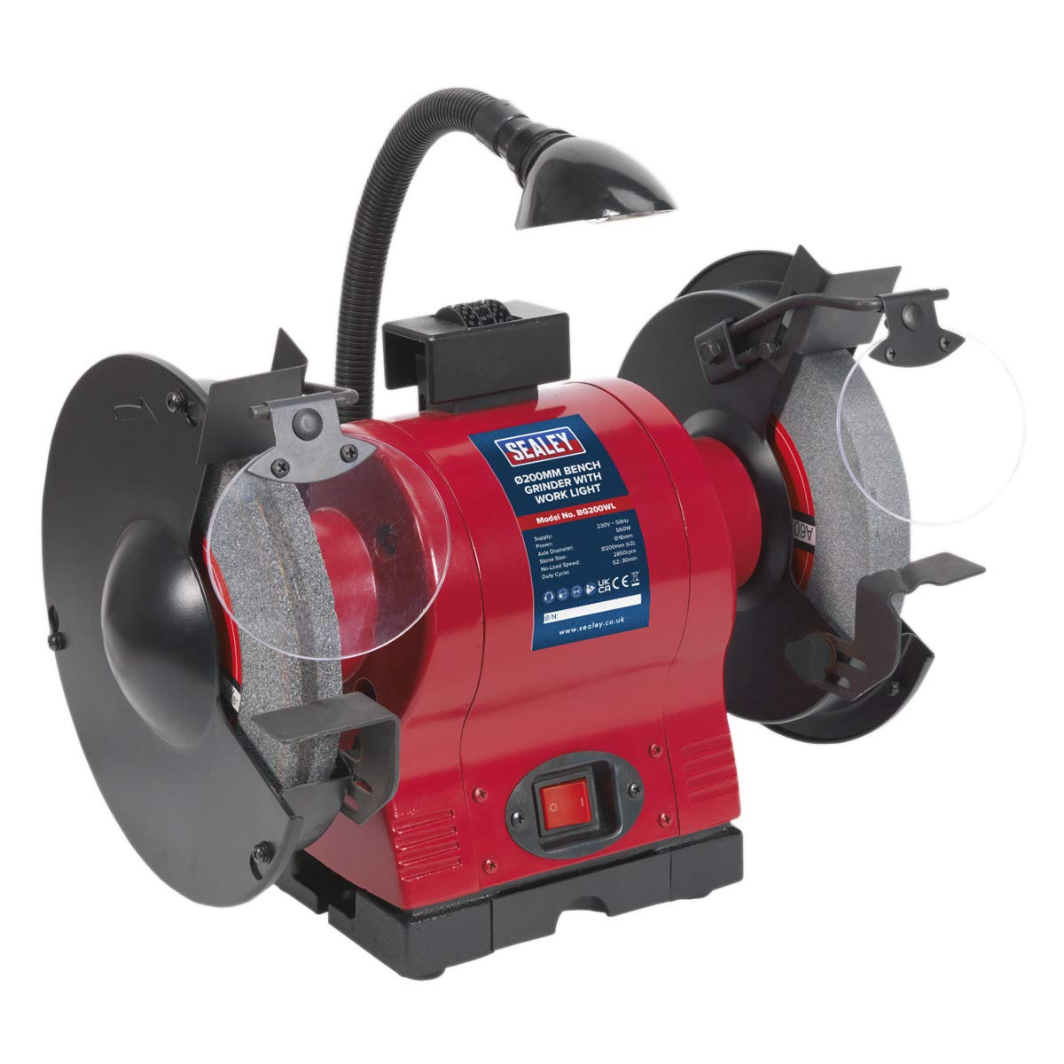Sealey BG200WL Bench Grinder Ø200mm with Work Light 550W/230V