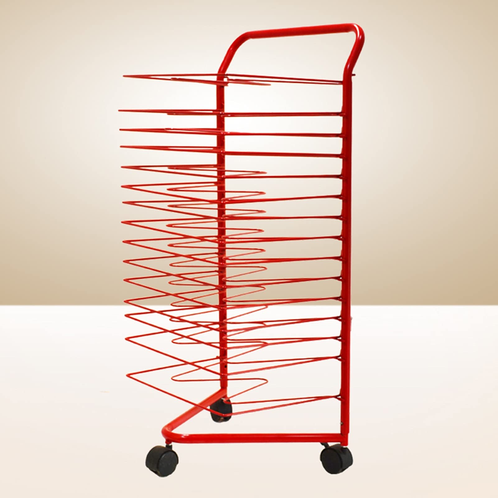 Étagère de Rangement pour matériel Artistique, étagère métallique empilable à 16 Niveaux, idéale pour présenter et sécher Les œuvres d'art et Les activités manuelles en Classe, Parfaite pour
