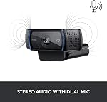 Logitech C920S HD Pro Webcam, Full HD 1080p/30fps Video Calling, Clear Stereo Audio, HD Light Correction, Privacy Shutter, Works with Skype, Zoom, FaceTime, Hangouts, PC/Mac/Laptop/Tablet/XBox - Black