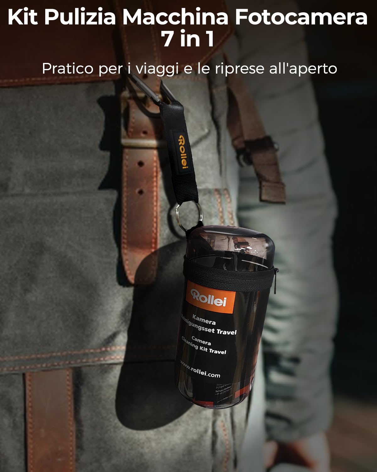 Kit Pulizia Macchina Fotografica Travel, Rollei 7 in 1 Kit Pulizia Camera Fotografica con Lenspen/Air Blower/Liquido Pulizia/Panni per la Pulizia, Kit Pulizia Fotocamera per Nikon Sony Canon