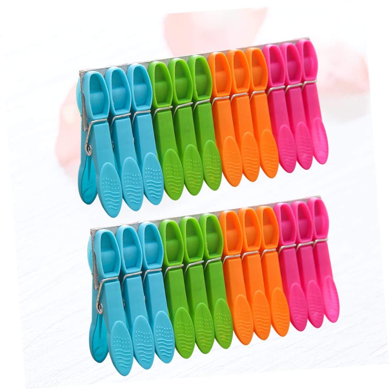 KOMBIUDA 96pezzi Mollette per Bucato Colorate Grandi e Resistenti in Plastica Antiscivolo Attacco per Lenzuola Trapunte Vestiti e Uso Interno ed Esterno Colore Casuale