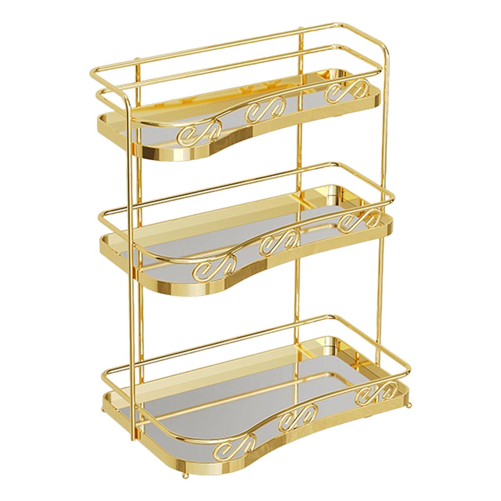 shamjina Makeup Organizer Skincare Product Holder Cosmetic Display Stand Lipstick Cosmetic Storage Shelf for Dresser Bedroom Bathroom, 3 Tiers