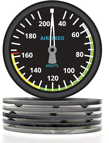 Miniatura 3 de Juego de 6 posavasos para instrumentos de aviación, instrumentos de vuelo modernos, acrílicos, divertidos posavasos de aviación para bebidas,