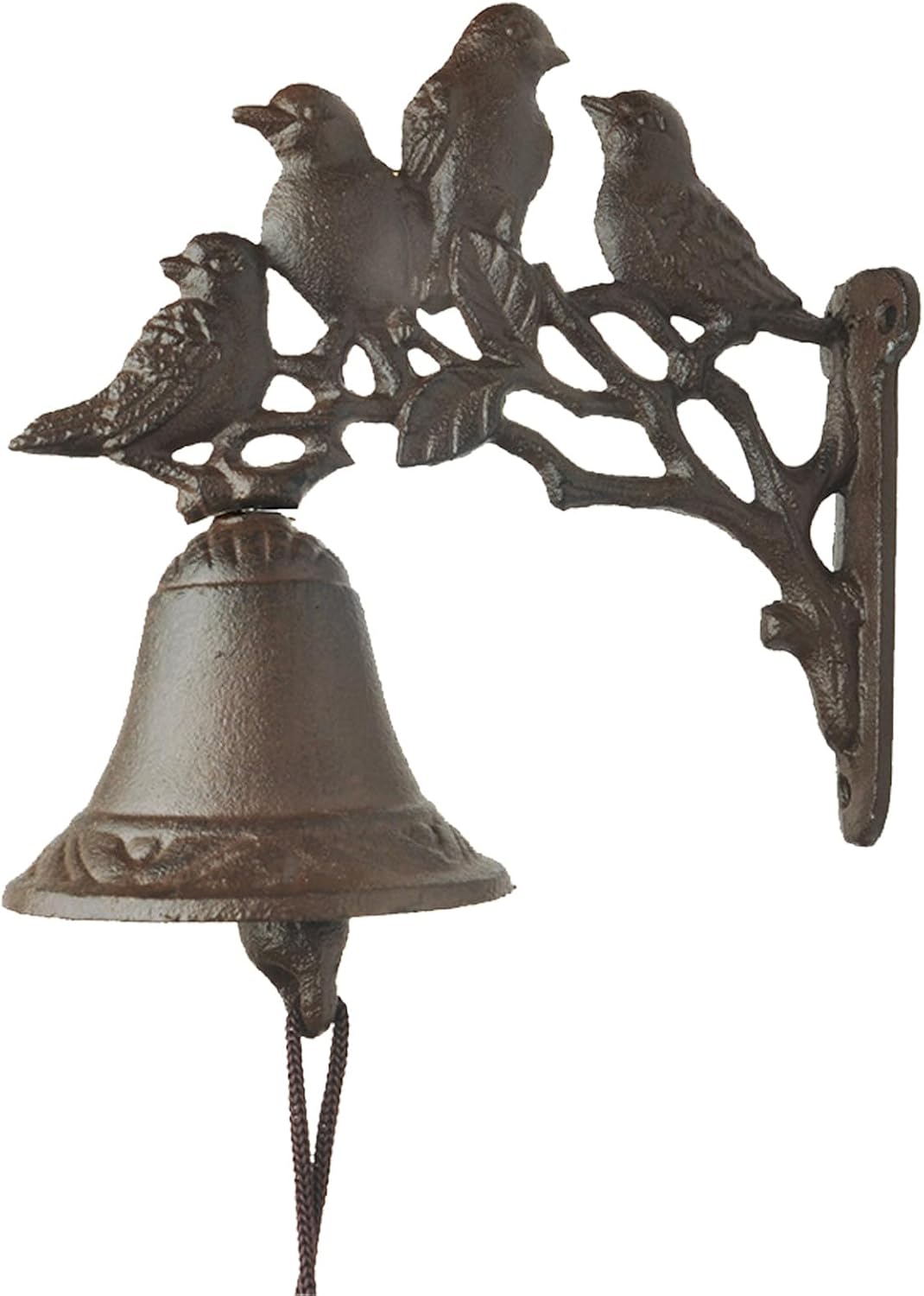 Cast Iron Bird Door Bell, Vintage Wall Mounted Dinner Bell with 4 Birds on Branches Rustic Antique Animal Style Doorbell for Outdoor Garden Porch Farmhouse Home Decoration