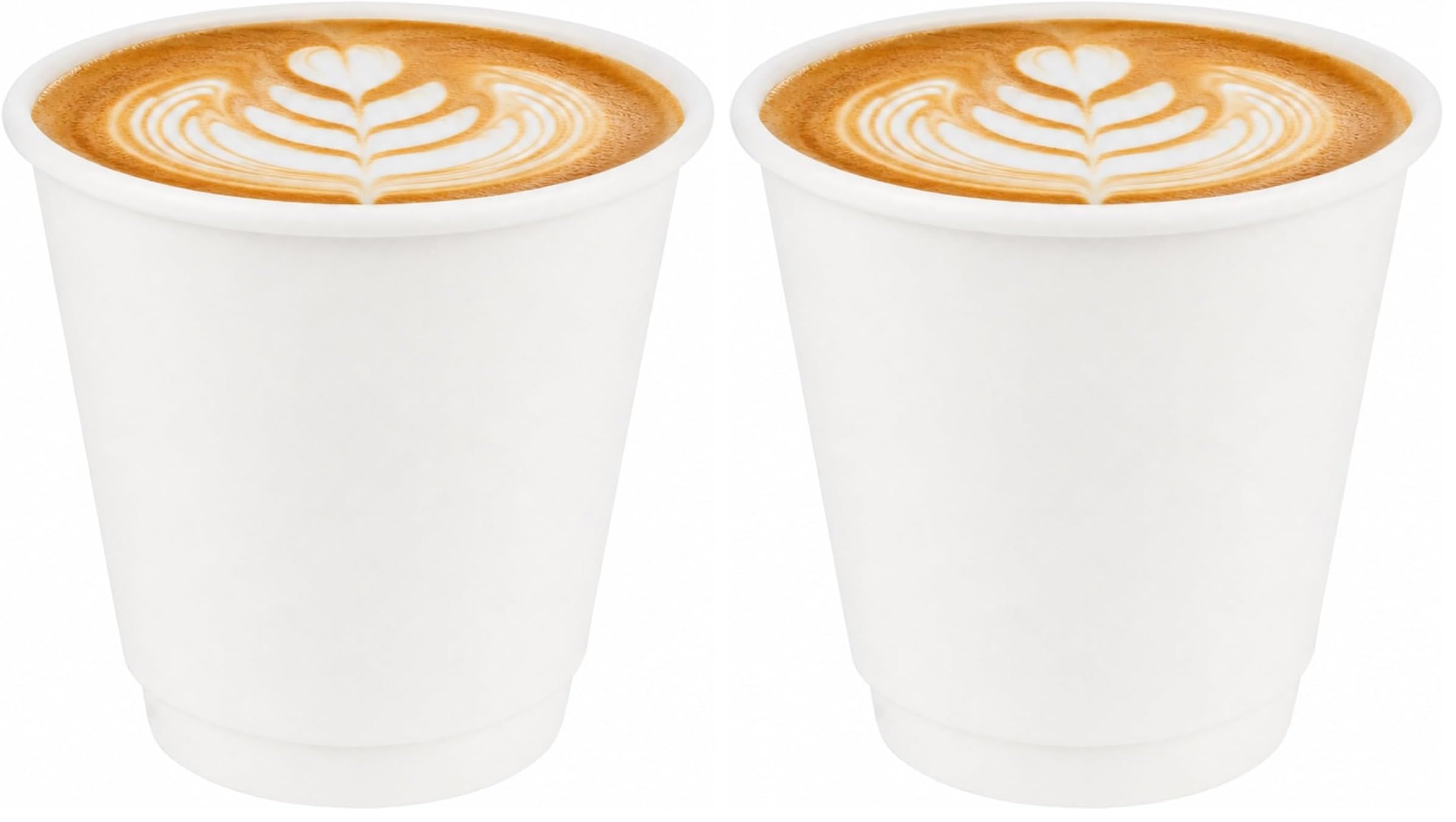 Restaurantware 8 Ounce Paper Coffee Cups, 25 Double Wall Disposable Paper Cups - Leakproof, Recyclable, White Paper Hot Cups, Insulated, Matching Lids Sold Separately (Pack of 2)