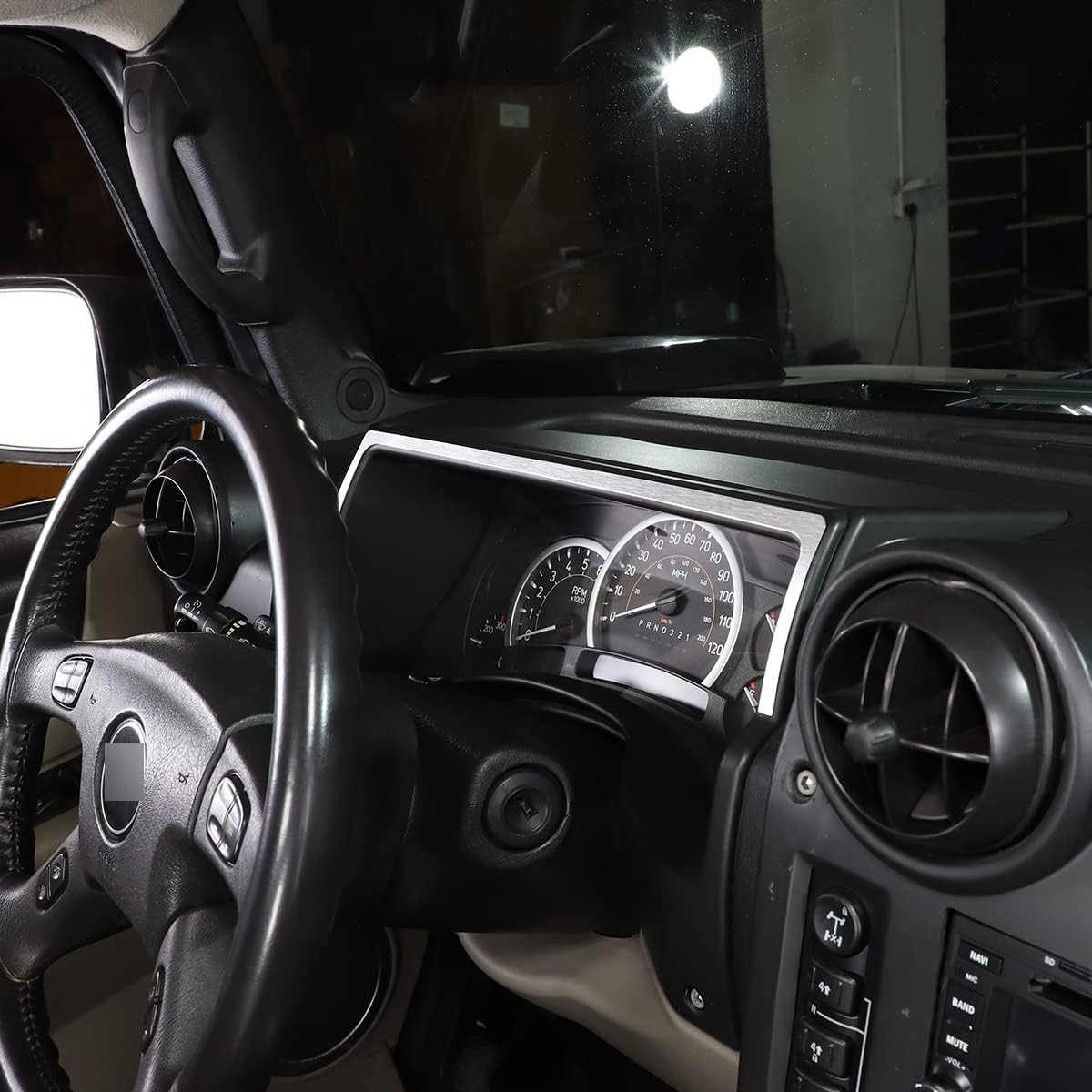 Dashboard Instrument Panel Dial Cover Trim Frame Fit for Hummer H2 2003-2007 Automotive Interior Accessories Car Decoration,Aluminum Alloy Decal Interior Moulding Trim