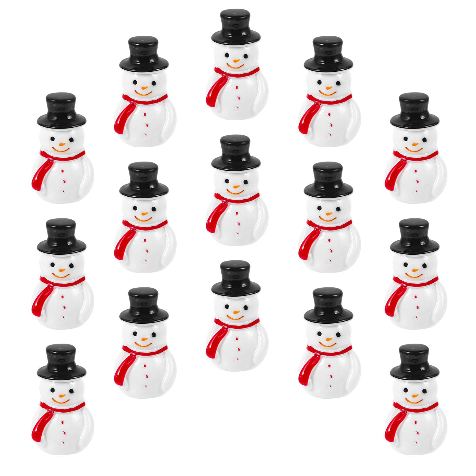 iplusmile 20 Pezzi Mini Statuette di Pupazzo di Neve in Resina Nera