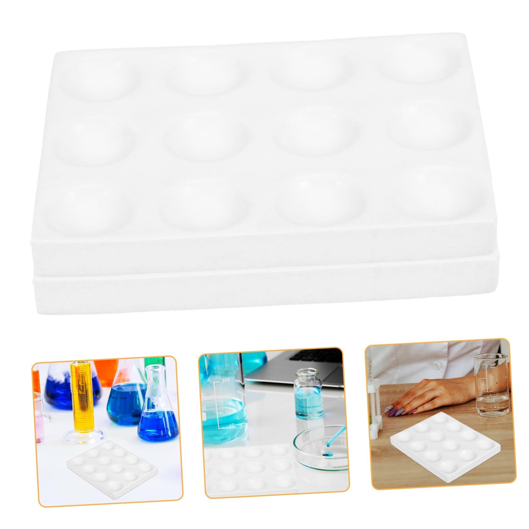 iplusmile 5piezas Placa De Reacción De Porcelana Para Experimentos Químicos Laboratorio Material Cerámico Resistente y Versátil