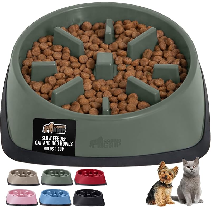 Comedouro Lento para Cães GORILLA GRIP® com Labirinto e Base de Borracha, 1 Xícara
