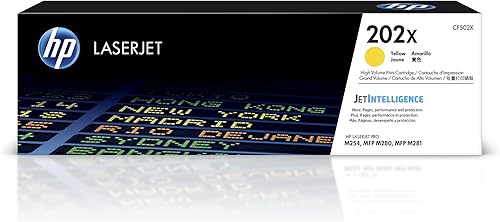 HP Cartucho de tóner amarillo 202X de alto rendimiento | Funciona con HP Color LaserJet Pro M254, HP Color LaserJet Pro MFP M281 Series | CF502X