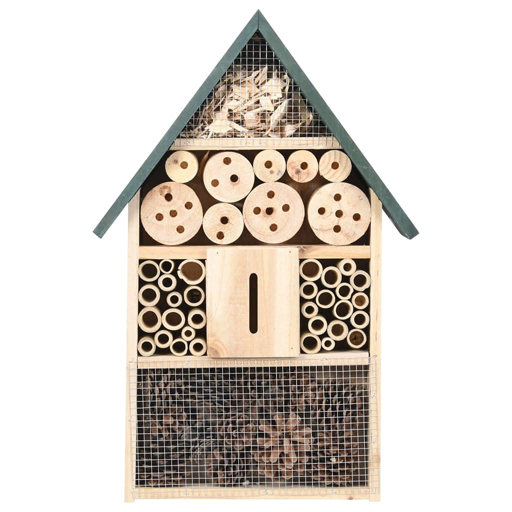 Hotel a Insetti 31x10x48 cm Legno di Abete, Giardino Habitat Esterno per Api, Coccinella Farfalla e Altri Insetti