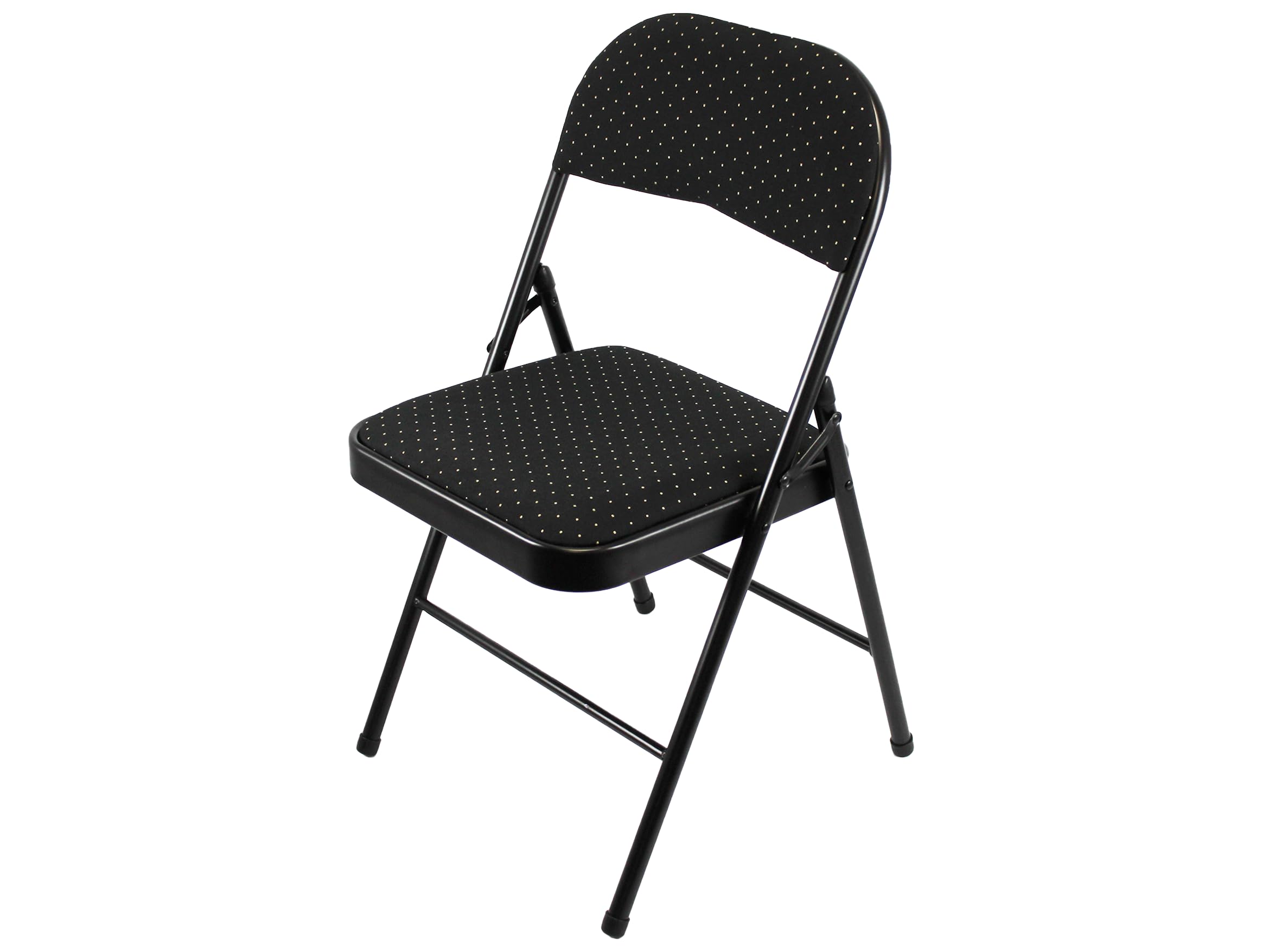 Meta Steel Frame with Fabric Seat Padded Office Work Study Party Dining Folding Chair (1, Black) — image 1