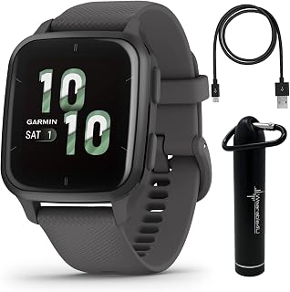 Garmin Venu Sq 2 GPS Smartwatch, All-Day Health Monitoring, Long-Lasting Battery Life, AMOLED Display, Shadow Gray/Slate with Wearable4U E-Bank Bundle