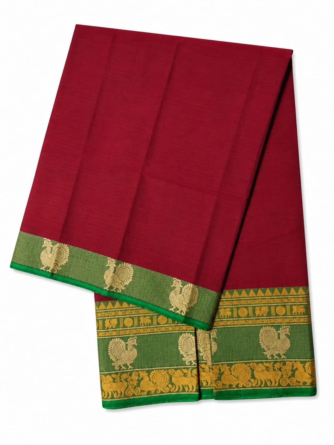 Pure Chettinad Cotton Saree for Women | Traditional South Indian Handloom Style Saree | Soft Lightweight Ethnic Saree with Contrast Border-picture-19