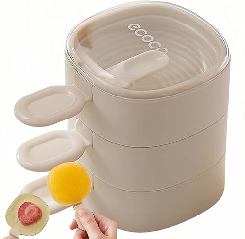 Juego de 3 moldes para paletas con palillos, 3 piezas de silicona para hacer helados, moldes de helado congelados, accesorios de cocina, fácil