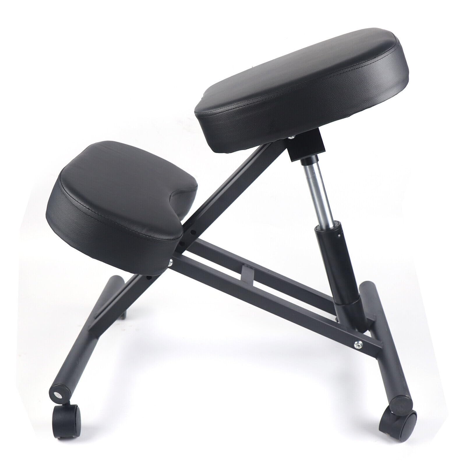 Sedia al ginocchio ergonomica, spessa, comoda imbottitura in schiuma – Ruote per freno, poggiapiedi per ginocchio regolabile, sedia ortopedica per la casa e l'ufficio