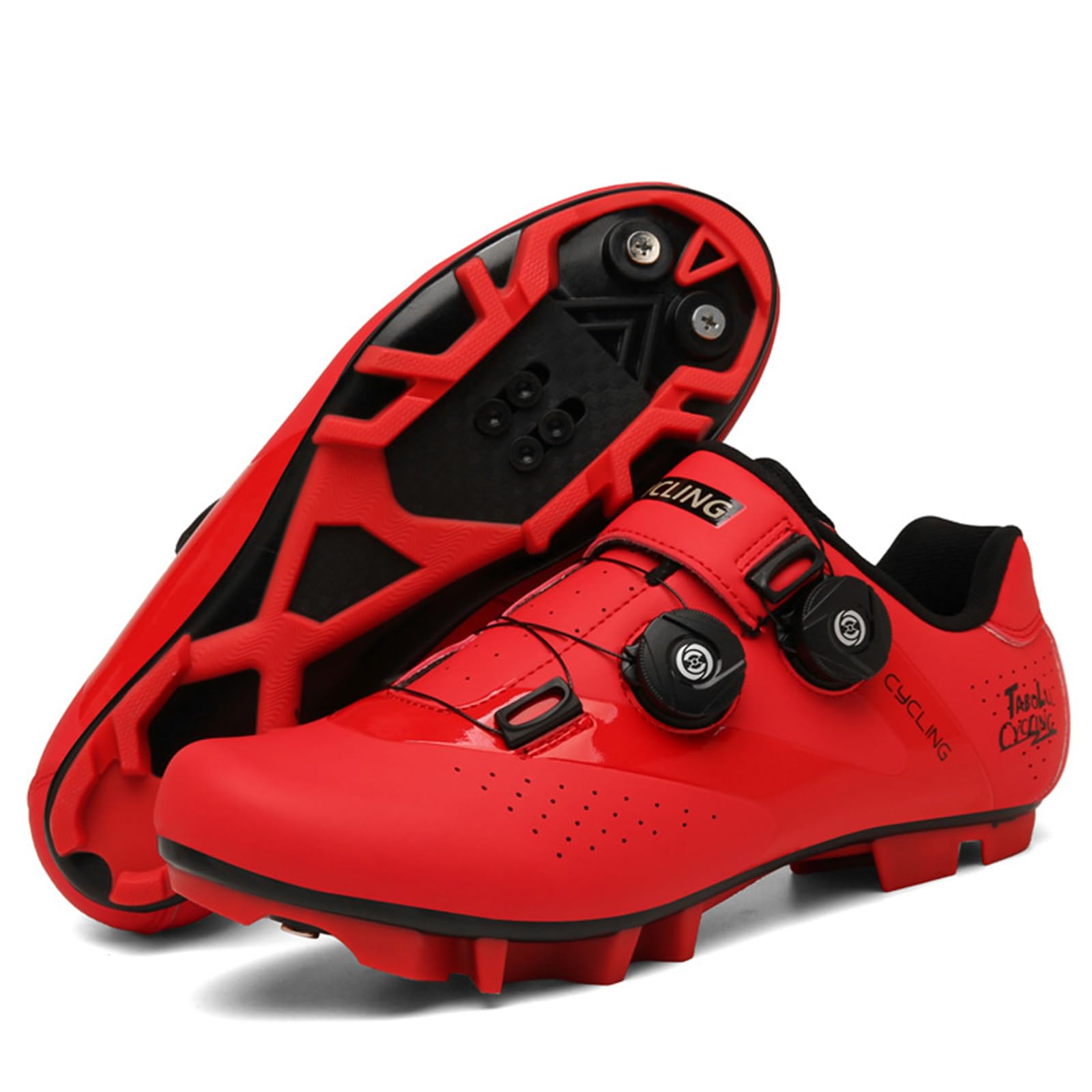 SDEQA Zapatilla de Ciclismo MTB Hombre y Mujer, Zapatos Bicicleta de Carretera Montaña Exterior Compatibles con SPD Pedales de 2 Tornillos con Calas Unisex Adulto