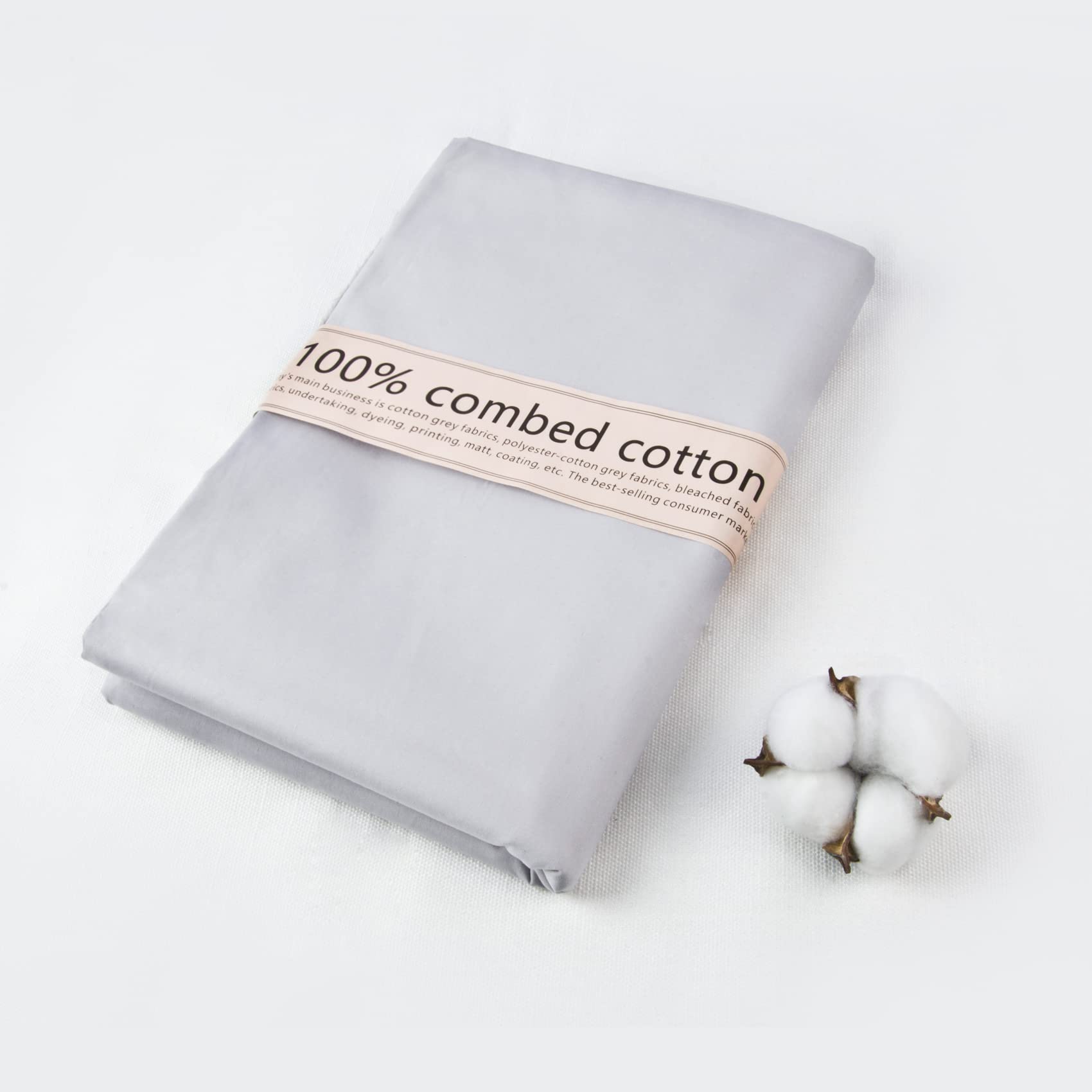 5 Yard Silver Cotton Fabric,Natural Cotton Poplin Fabric by The Yard,Silver Fabric,59 Inches Wide 100% Cotton Fabric,Soft Embroidery Muslin Quilting Fabric Material for Sewing Material Apparel Cloth