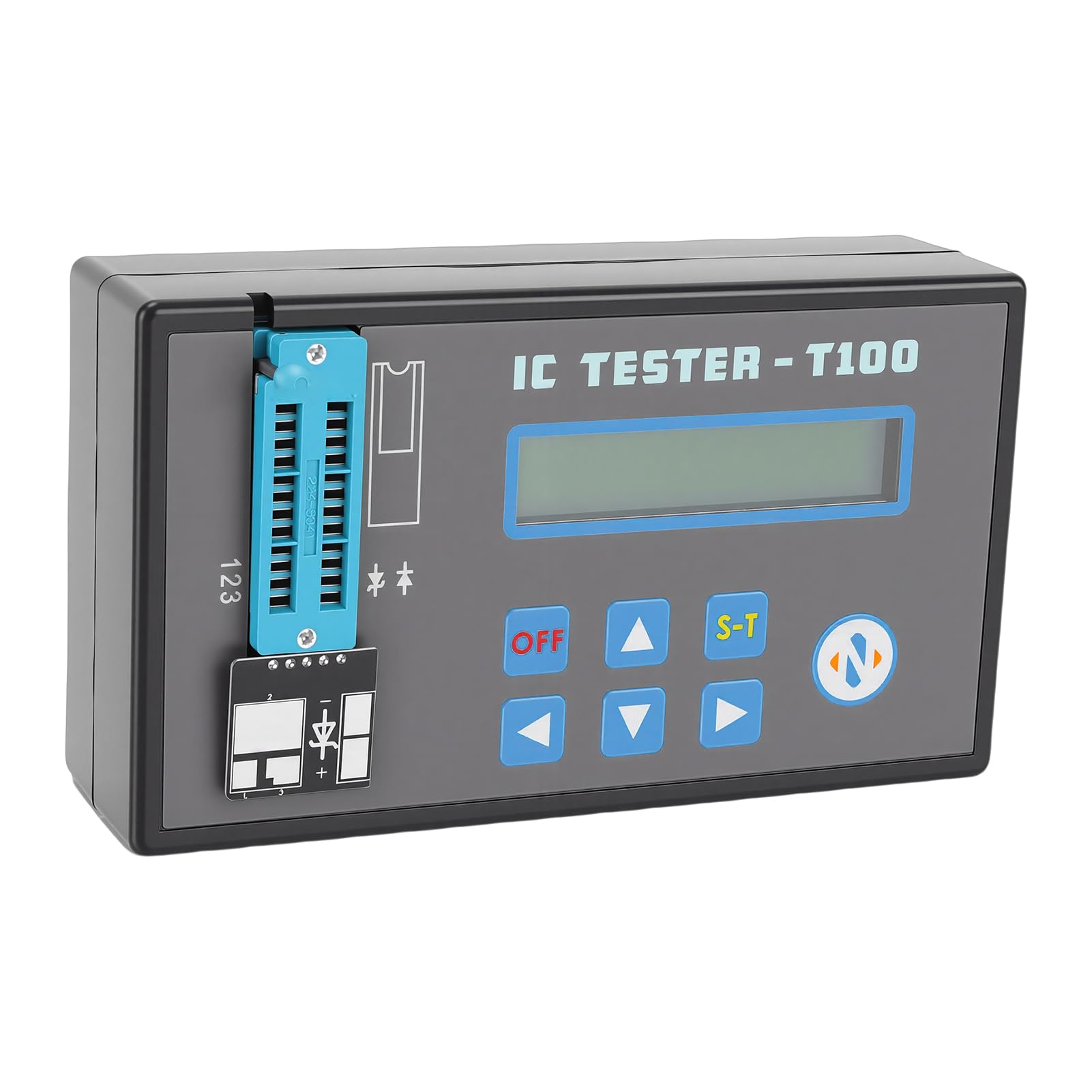 Ausla Tester IC, Tester per Circuiti Integrati ABS con Batteria Ricaricabile di Tipo C, Terminali a 20 e 16 Pin, Test di LED e Transistor per Ingegneri Microelettronici