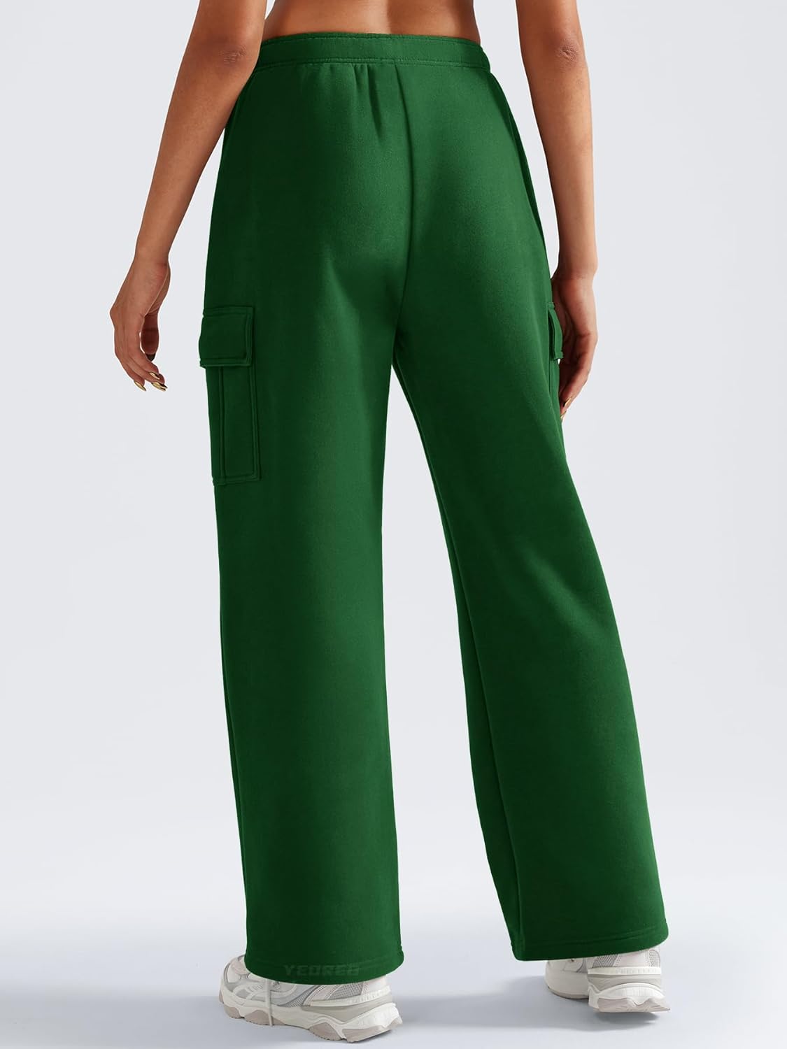 YEOREO Sweatpants Womens Cargo Pants Fleece Lined Wide Leg Joggers Baggy Drawstring Nairi Sweat Pants with Pockets - Image 6