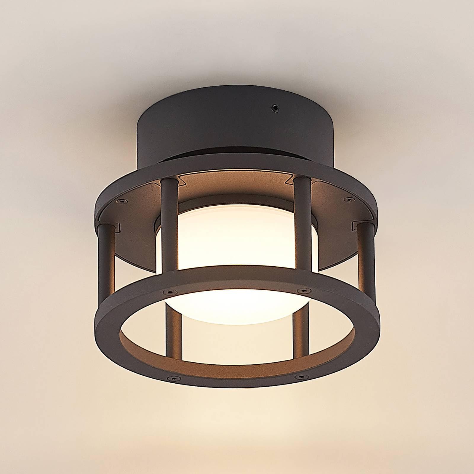 Lucande Deckenlampe Berenike (spritzwassergeschützt (Modern) in Alu aus Aluminium (1 flammig, GX53) - Aufbau-Deckenleuchte Deckenleuchte Lampe