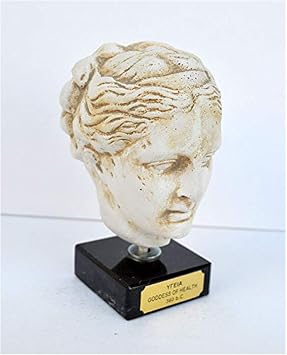 Estia Creations Hygeia Ancient Greek Goddess of Health Head Statue Small Sculpture Artifact