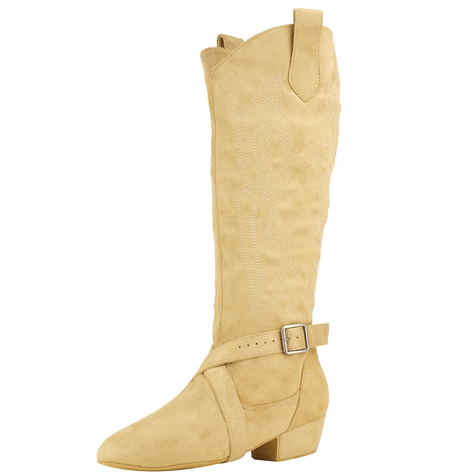 Prescott Suede Sole Western Style Line Dancing Salsa Shoe Long Warm Up Line Shoes West Coast Swing Dance Boots