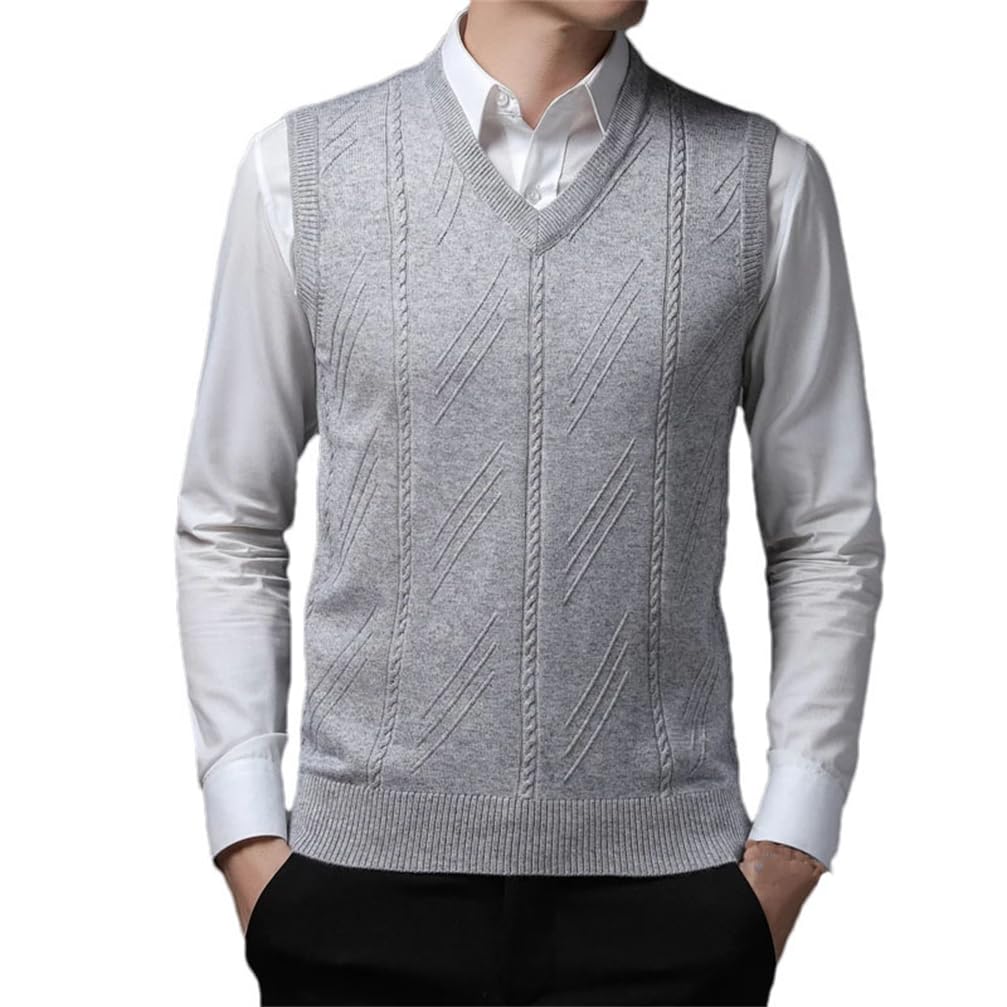 Uomini Maglia Maglia Maglione Di Base Senza Maniche Di Base Affari Casual Scollo A V Maglione Senza Maniche