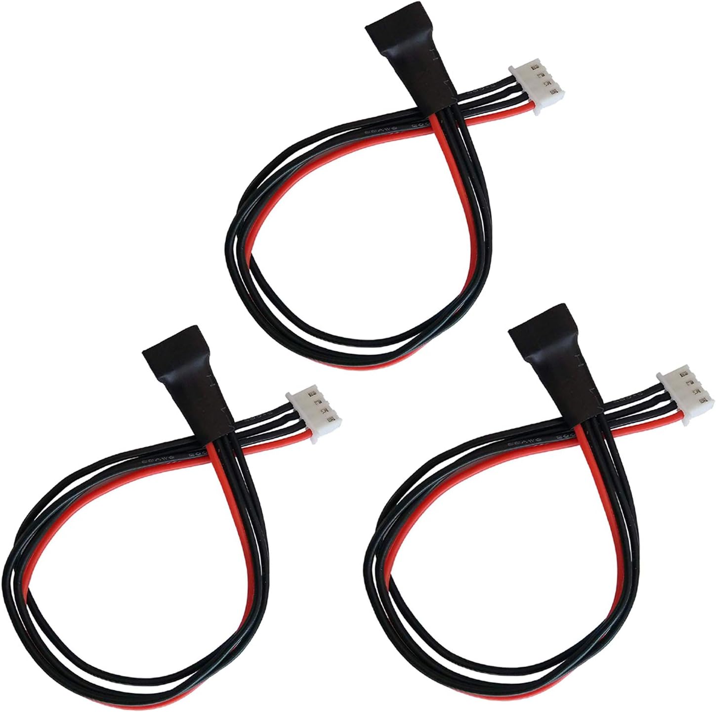 3Pack ShareGoo 20CM 22AWG JST-XH Balance Charging Extension Cable Wire Lead Adapter for RC Lipo Battery (for 3S LiPo)
