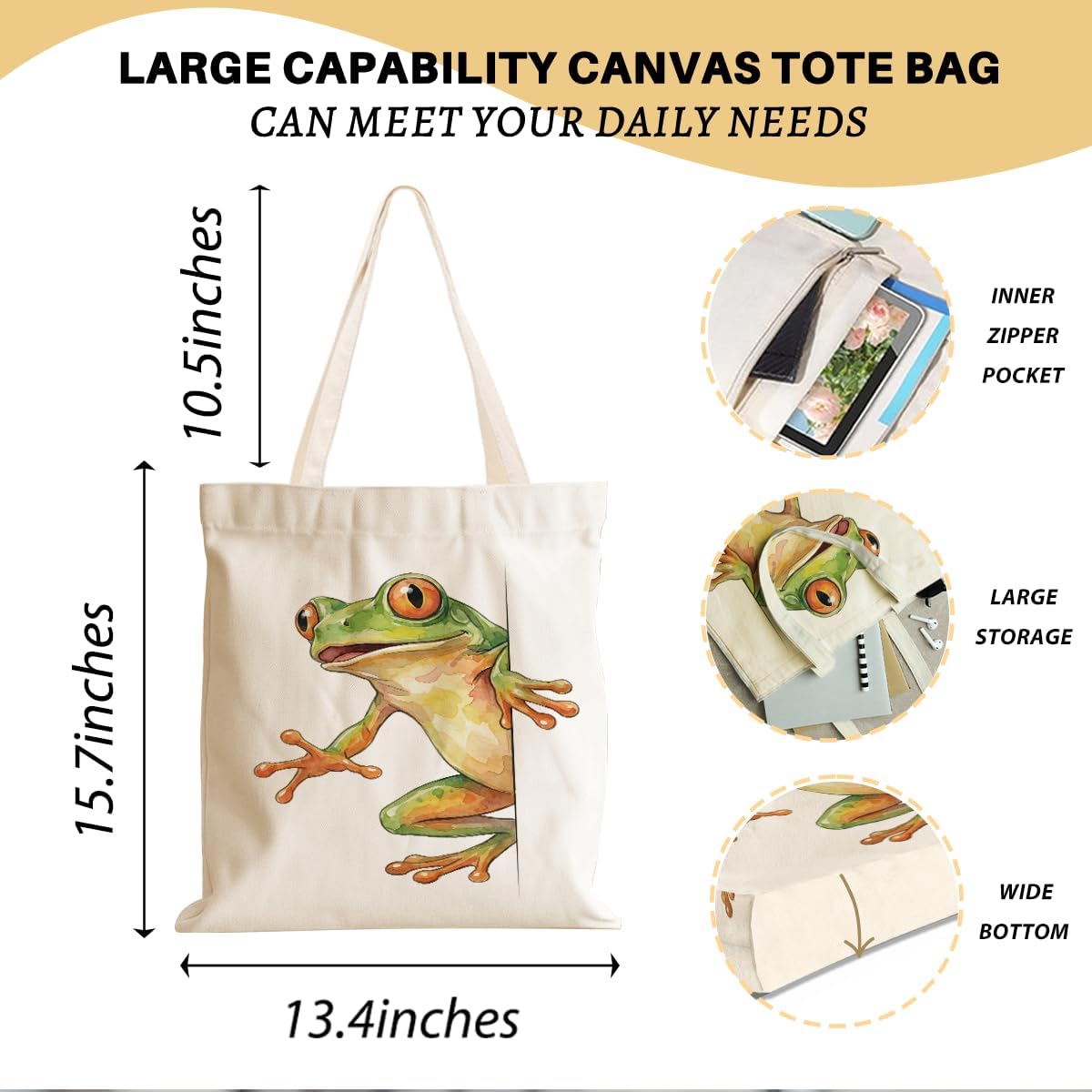 Cartoon Canvas Tote Bag, Gifts for Women Men Birthday Christmas Reusable Tote Shoulder Bag for Grocery Shopping 02 image 4