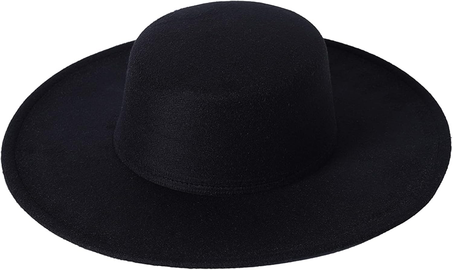 Women Classic Felt Church Hats British Style Wide Brim Top Fedora Hat Wedding Dress Up Jazz Cap Boater Hat