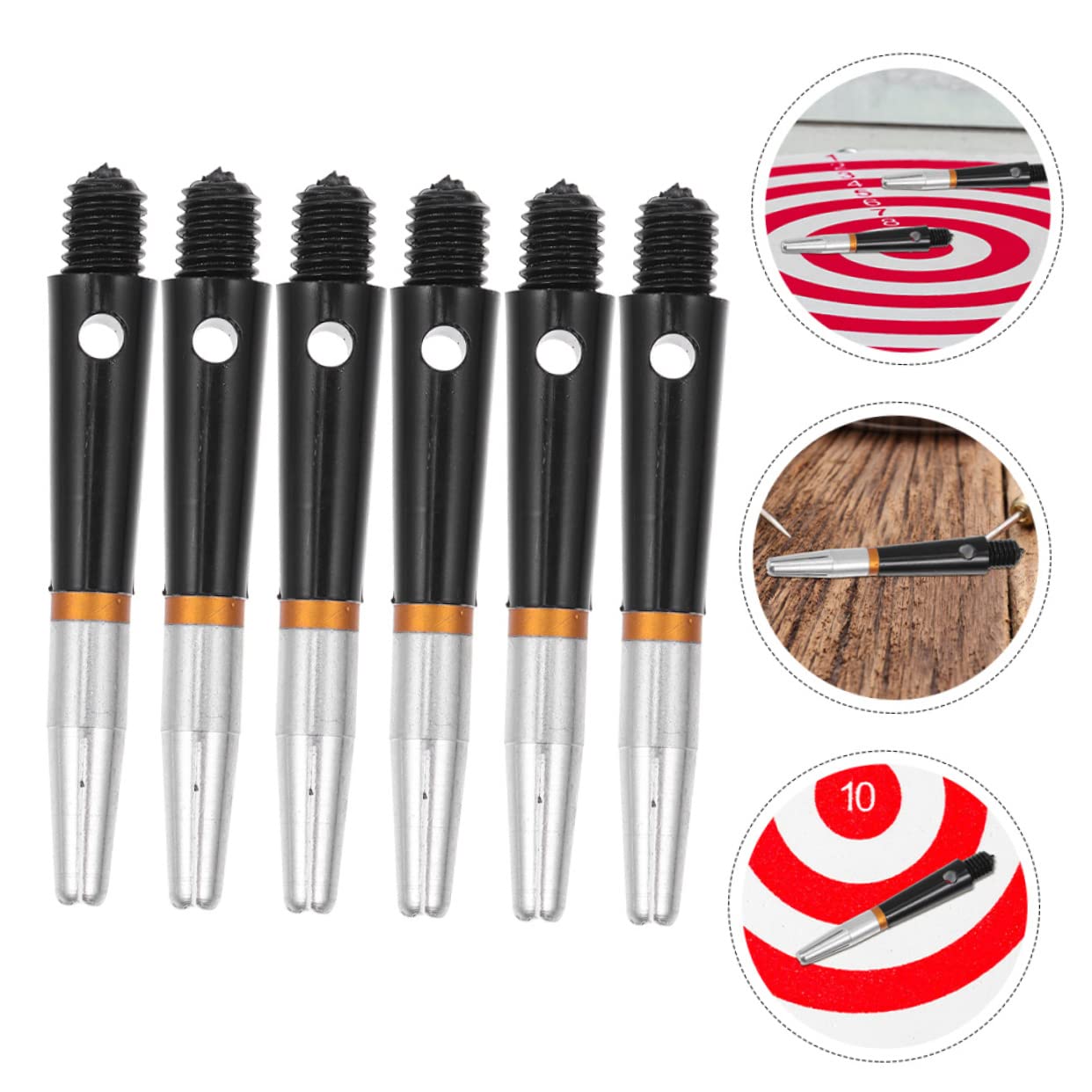 ibasenice 6pcs Shaft Accessories Professional Replacement Stems with K Flights Aluminum Shafts Soft Tip Flying Thread Rods Replaceable Shafts Wear-Resistant Poles Parts Nylon
