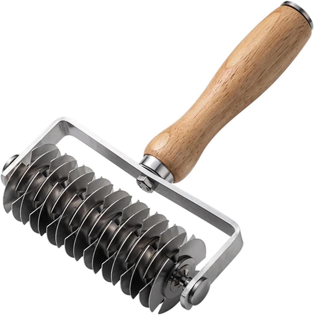 1PC Stainless Steel Roller Cutter Pizza Perforator Dough Biscuit Bread Grid Pattern Baking Tool(Style 03)