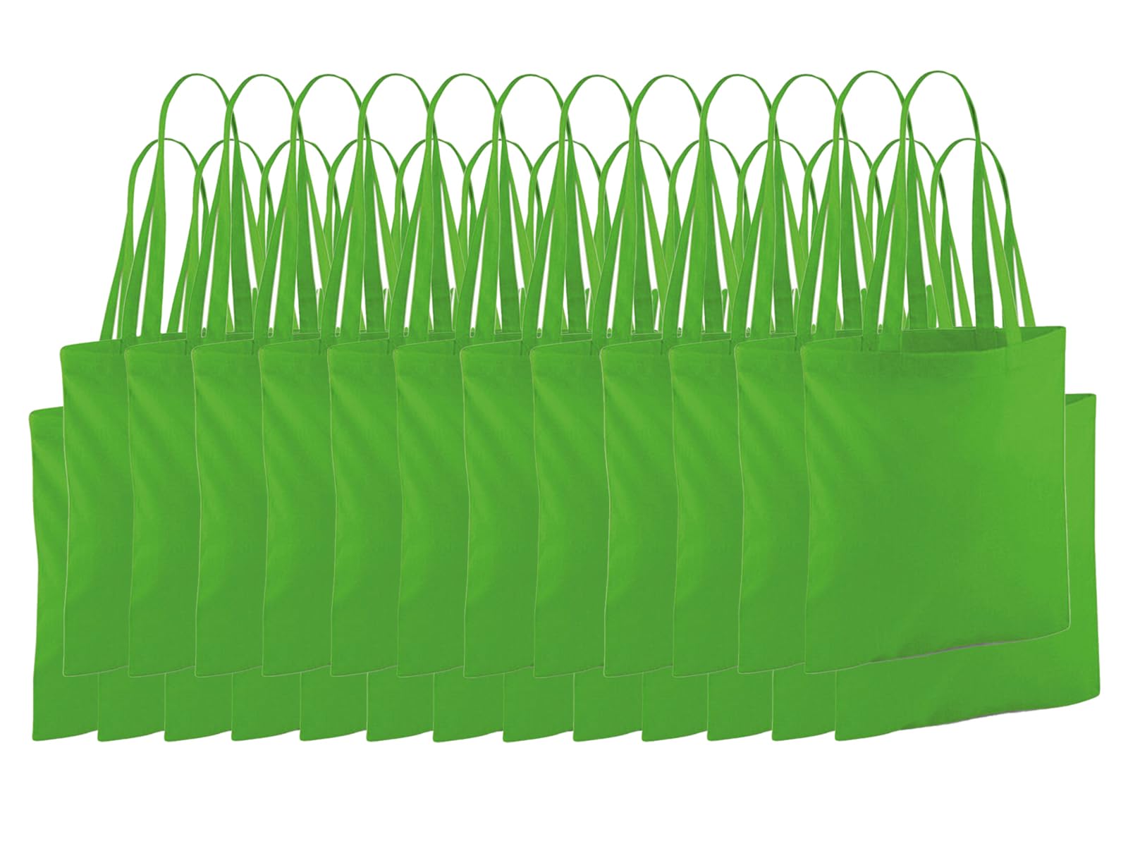 NGWorld Pack of Eco-Friendly Cotton Tote Bags - 25 x Apple Green - One Size