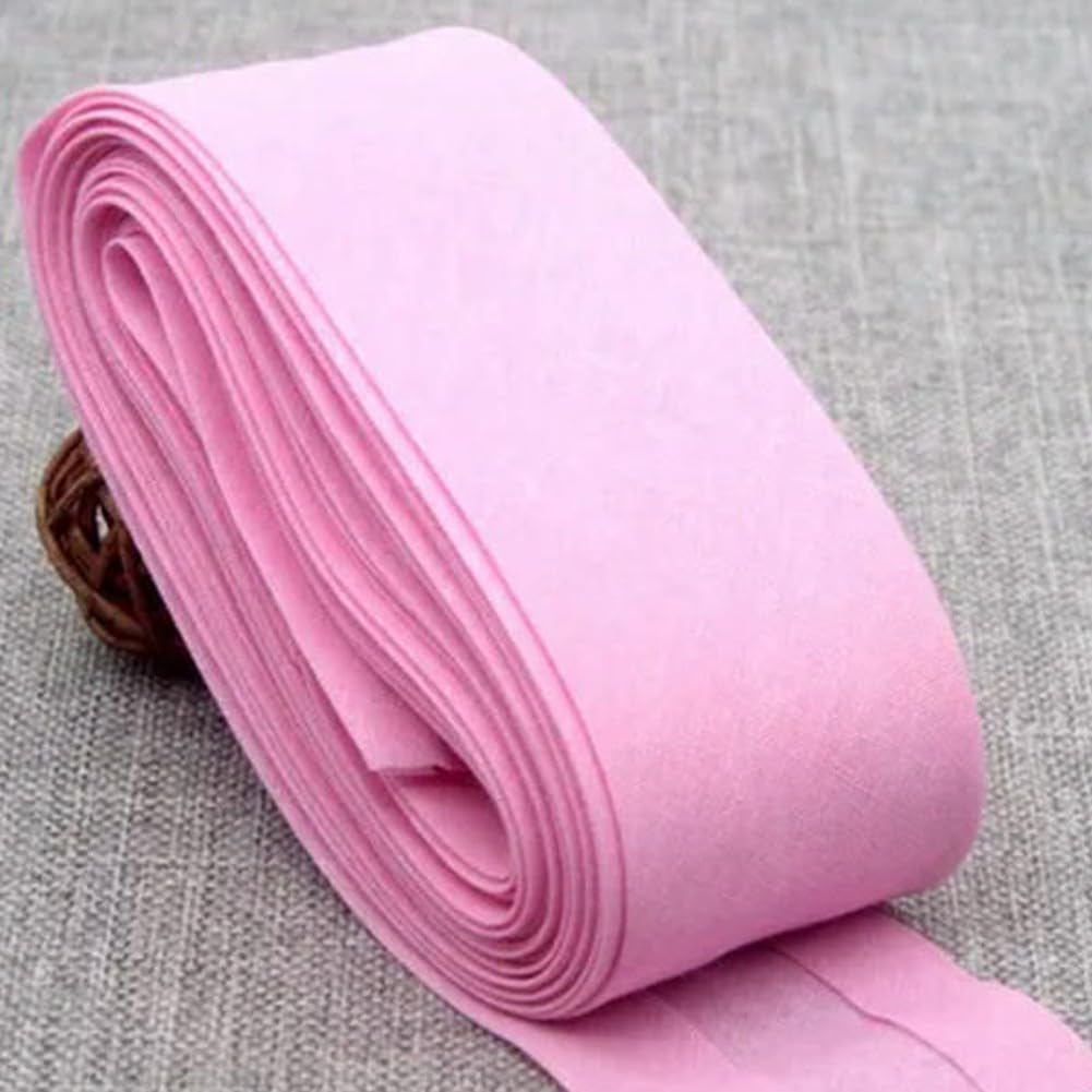 Viciyoo Pink Cotton Bias Binding Tape Size 4Cm 40Mm 5 Meters Super Wide Fold Tape Diy Handmade Sewing Material Cloth Tape Ribbon
