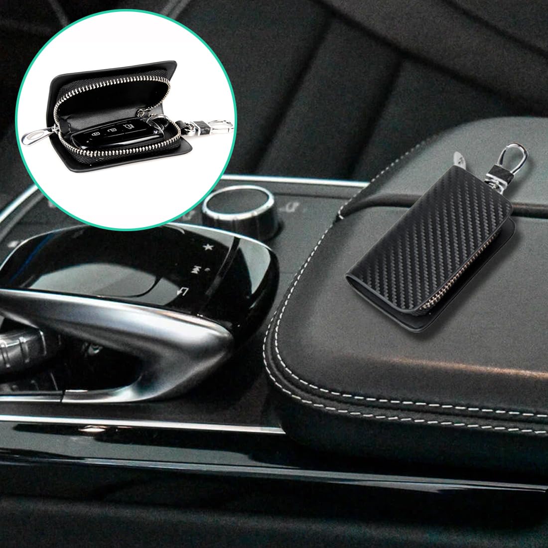 Porte-clés Voiture En Cuir Tressé Main | Anneau D Anti-Perte | Cadeau Homme Femme