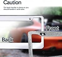 Vista 4 de Zone Tech - Marco brillante para matrícula, paquete de 2 unidades, marco de matrícula con tornillos de montaje