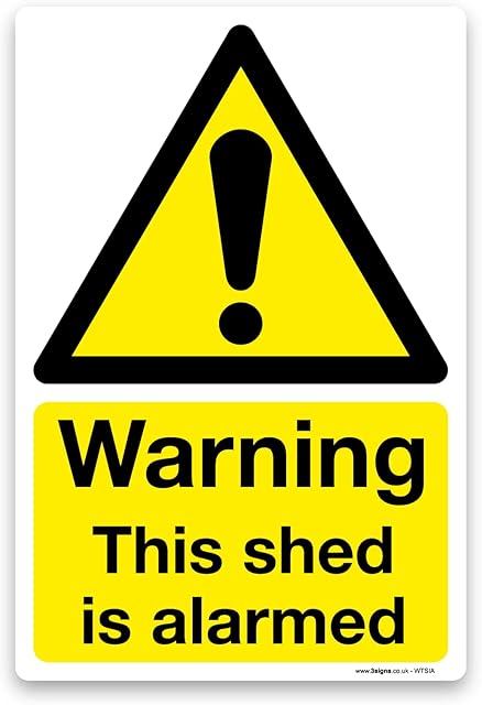 Warning This shed is alarmed sticker vinyl sign decal 100x150mm