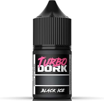 Turbo Dork Black Ice Metallic Acrylic Paint 22ml Bottle - Water-based Non-Toxic Metallic Finish Paint