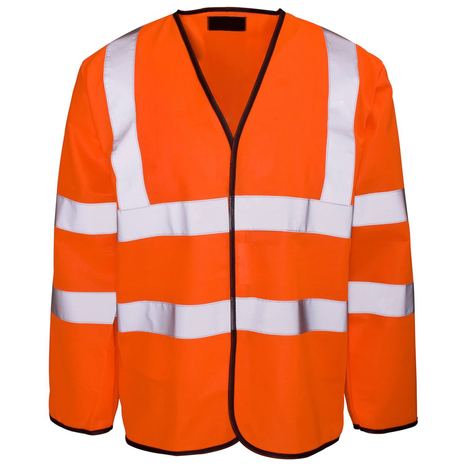 Hi Vis Long Sleeve Zip Vest Unisex High Visibility Zipped Waistcoat Reflective Jacket Class 3 — image 1