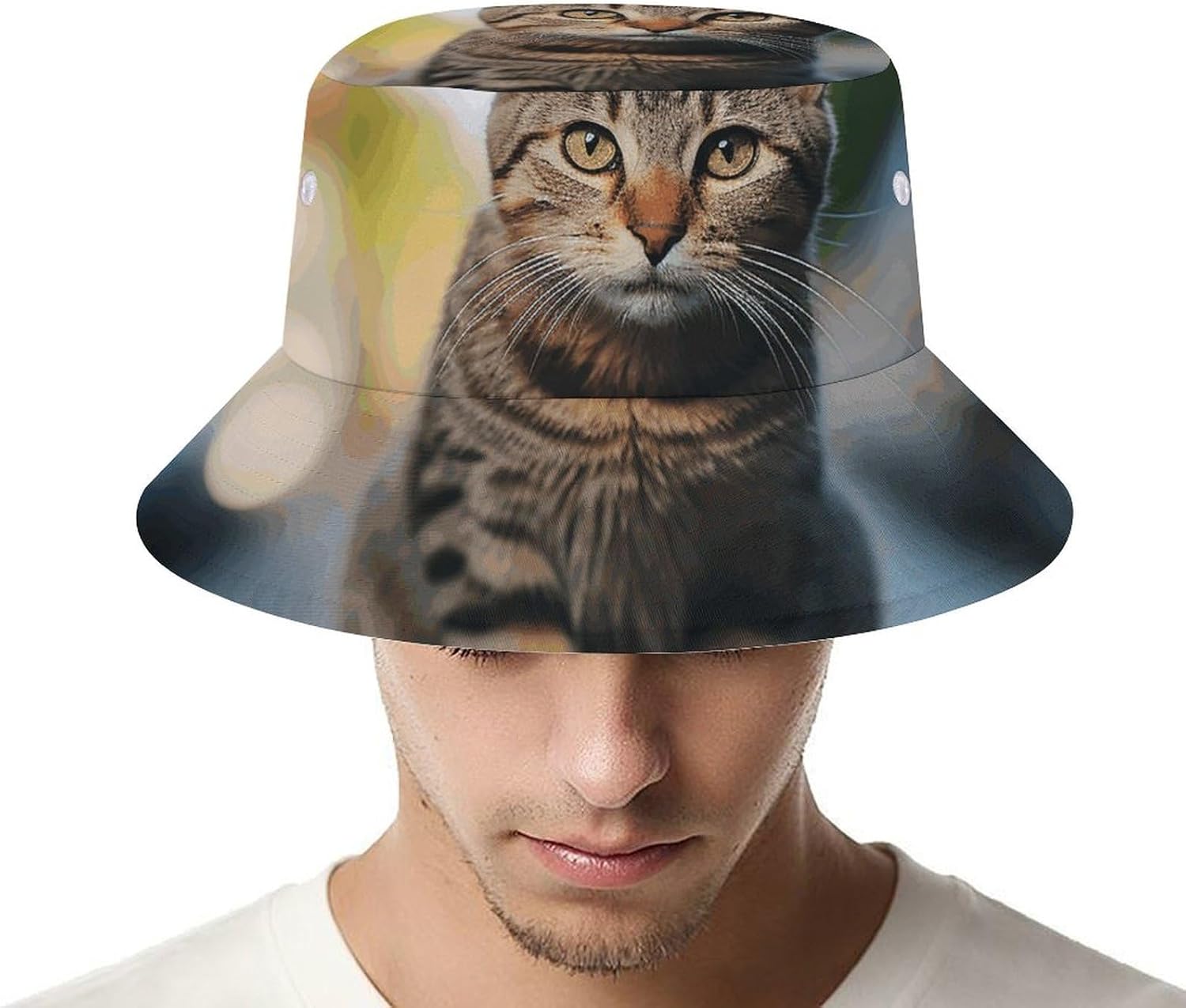 Brown Tabby Kitten Bucket Hat Packable Sun Hats Travel Summer Beach Fisherman Cap for Women Men Teens