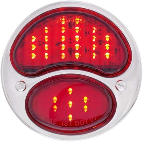 Miniatura 3 de United Pacific 110890 31 LED luz trasera secuencial W/carcasa de acero inoxidable y llanta para 1928-31 Ford Car - L/H