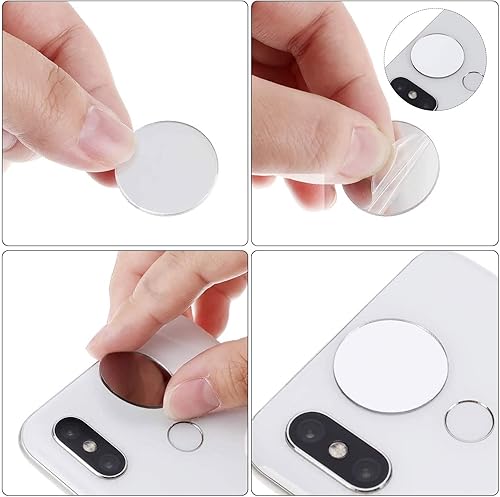 Miniatura 3 de DARENYI 20 azulejos redondos de espejo de cristal, hoja de espejo circular pequeño de 1.18 pulgadas, azulejos de mosaico de espejo autoadhesivos,