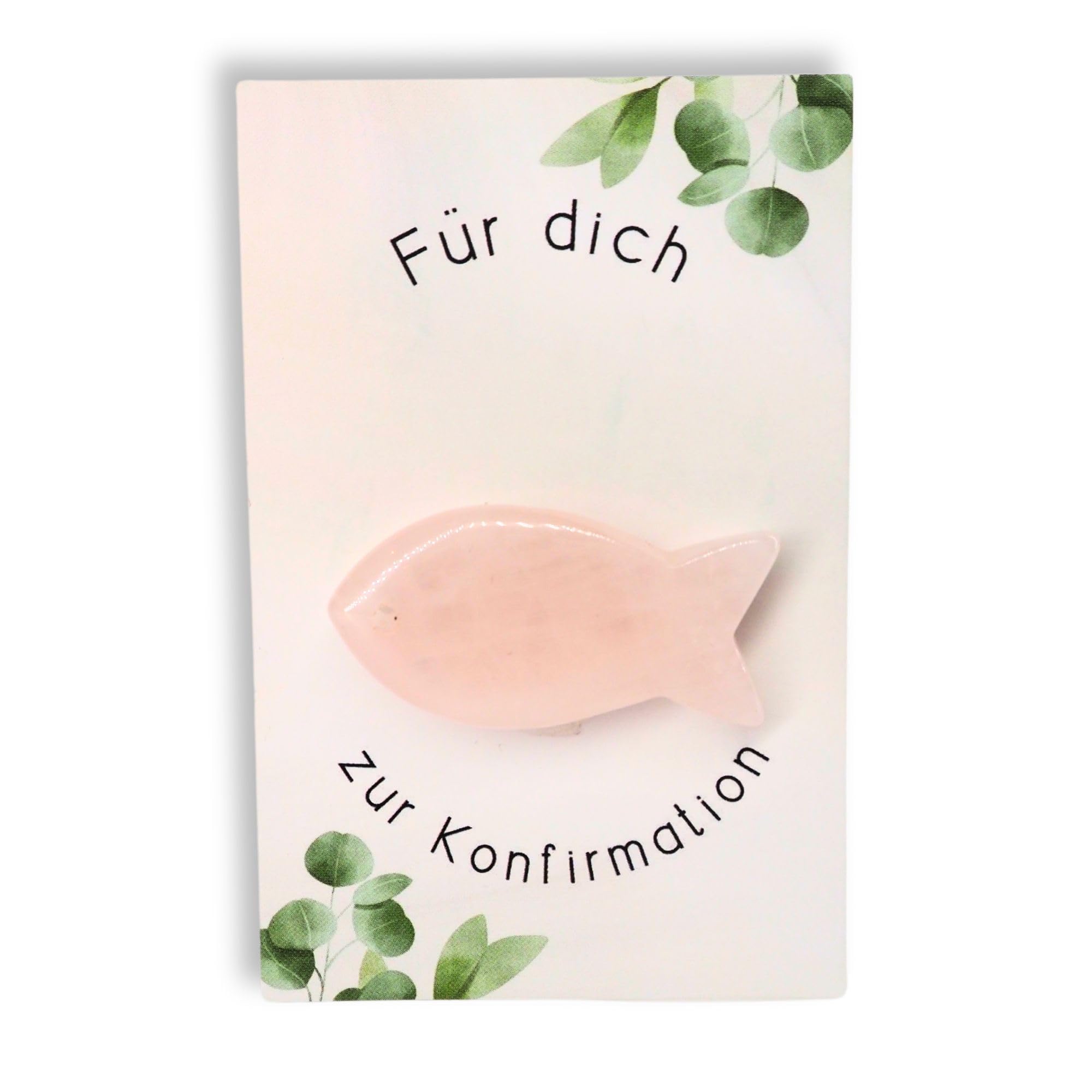 Milaboo® Konfirmationsgeschenk – Rosenquarz Edelstein -Fisch 3-4 cm als Glücksbringer zur Konfirmation (Konfirmation)