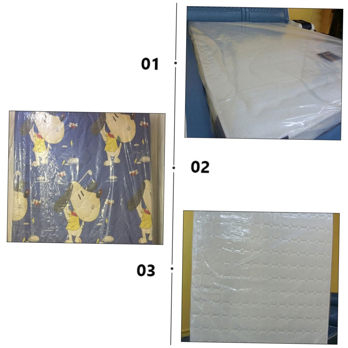 Garneck Coprimaterasso Autoadesivo in PE A 2 Strati per Trasloco Letto (220x250 Cm)