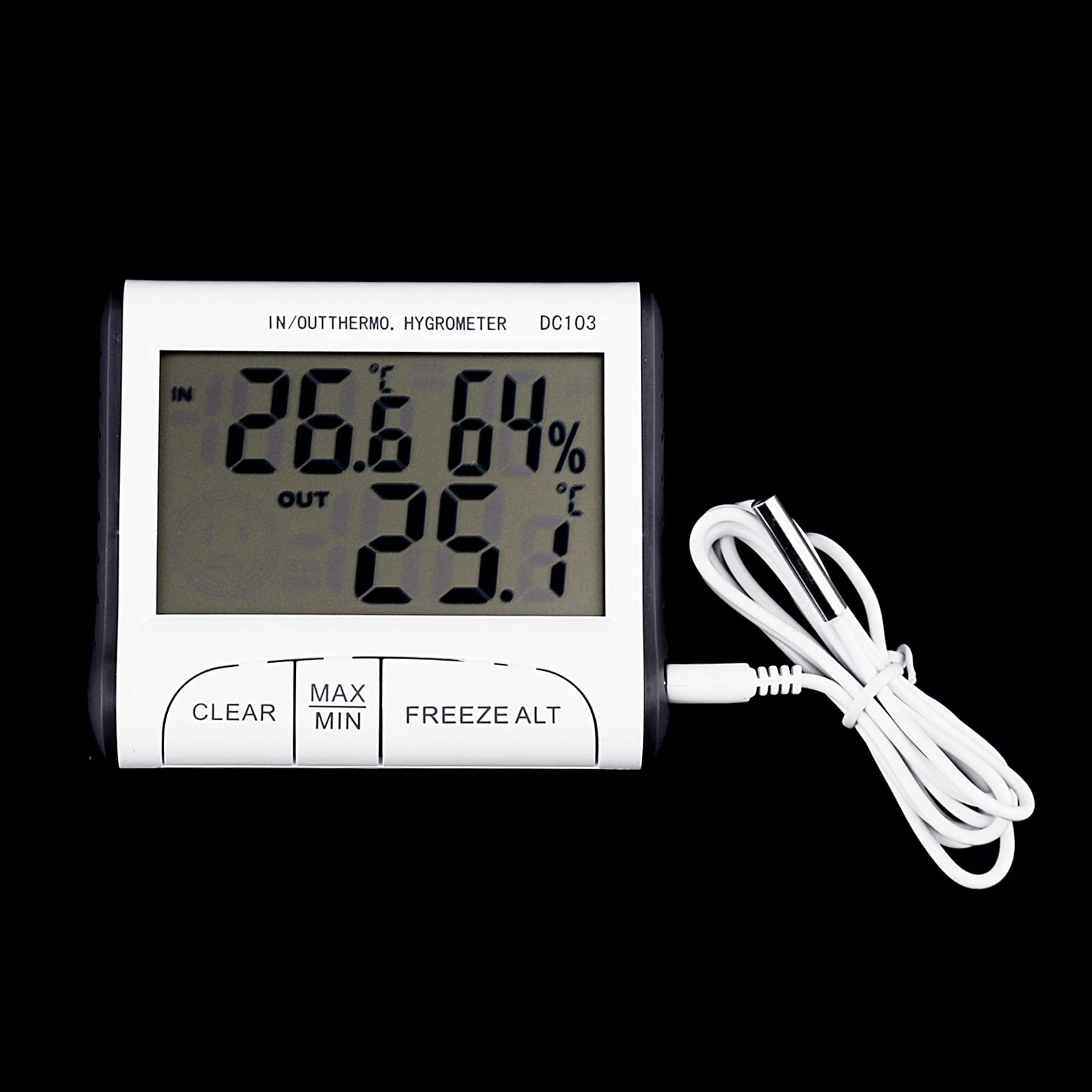 Thermometer Hygrometer with LCD Screen Probe Indoor Outdoor Digital Humidity Sensor Temperature Meter for Home Indoor Outdoor LCD Display Weatherproof Electronic Humidity Sensor Temperature