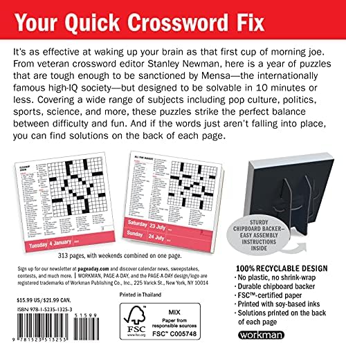 Mensa 10-Minute Crossword Puzzles Page-A-Day Calendar 2022: A Year of  Difficult and Fun Puzzles